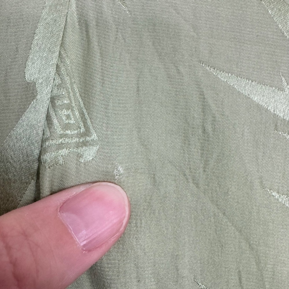 Old Shanghai Womens 100% Silk Kimono Robe OS Green Good Bamboo Jacquard Long - Picture 11 of 13